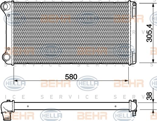 HELLA radiatorius, variklio aušinimas 8MK 376 754-431
