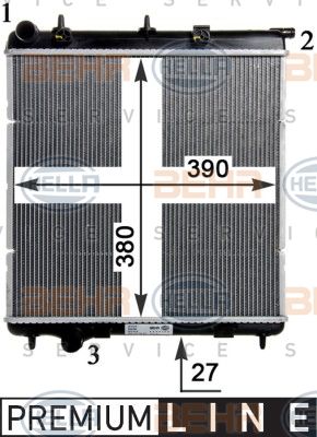 HELLA radiatorius, variklio aušinimas 8MK 376 754-471