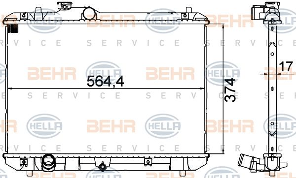 HELLA Радиатор, охлаждение двигателя 8MK 376 756-531