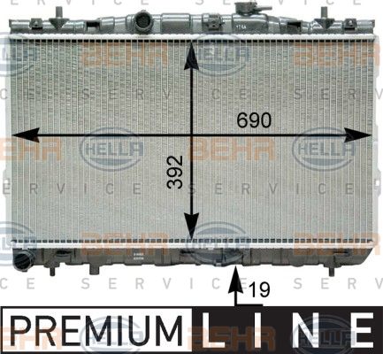 HELLA Радиатор, охлаждение двигателя 8MK 376 762-111