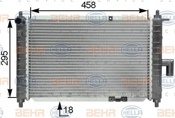 HELLA radiatorius, variklio aušinimas 8MK 376 762-521