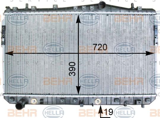 HELLA Радиатор, охлаждение двигателя 8MK 376 762-681