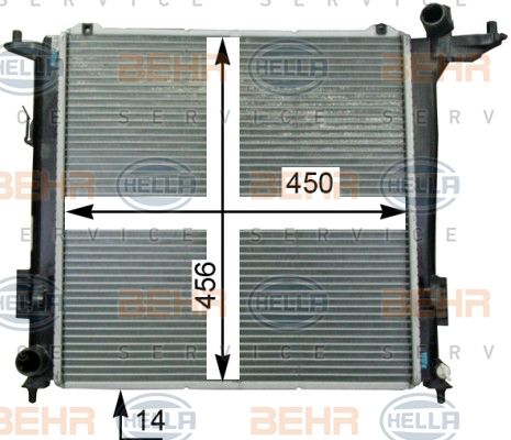 HELLA radiatorius, variklio aušinimas 8MK 376 763-351