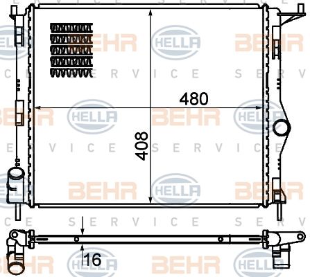 HELLA Радиатор, охлаждение двигателя 8MK 376 787-351