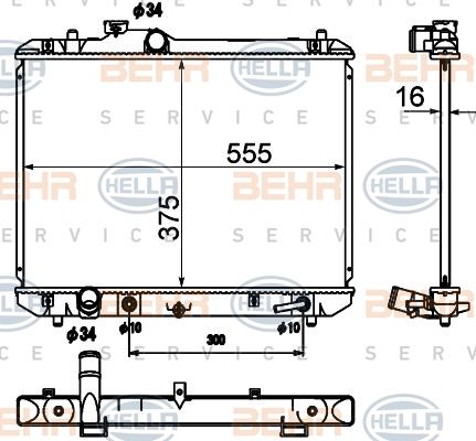 HELLA Радиатор, охлаждение двигателя 8MK 376 790-231