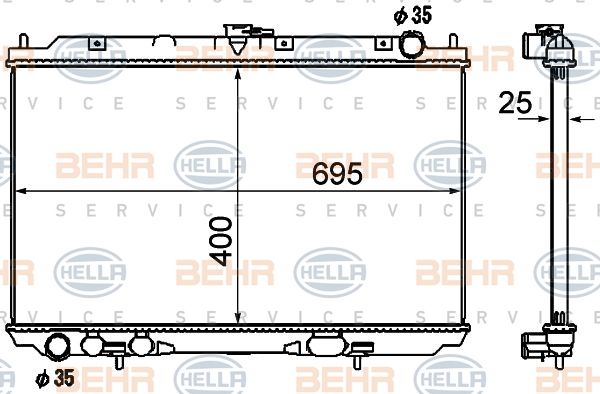 HELLA Радиатор, охлаждение двигателя 8MK 376 790-291