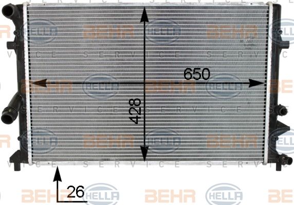 HELLA Радиатор, охлаждение двигателя 8MK 376 790-551