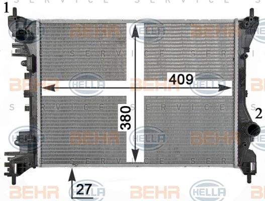 HELLA Радиатор, охлаждение двигателя 8MK 376 900-011