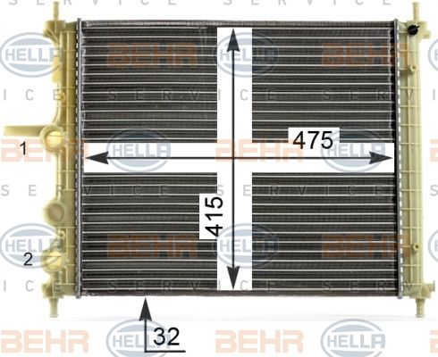 HELLA radiatorius, variklio aušinimas 8MK 376 900-141