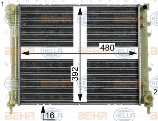 HELLA radiatorius, variklio aušinimas 8MK 376 900-211
