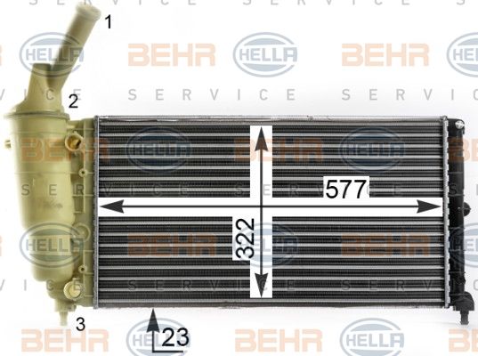 HELLA radiatorius, variklio aušinimas 8MK 376 900-241