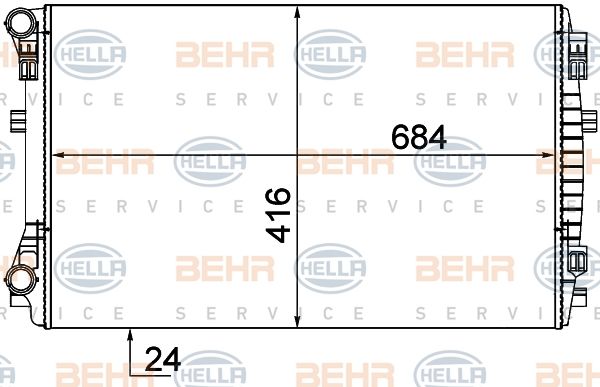 HELLA Радиатор, охлаждение двигателя 8MK 376 901-375