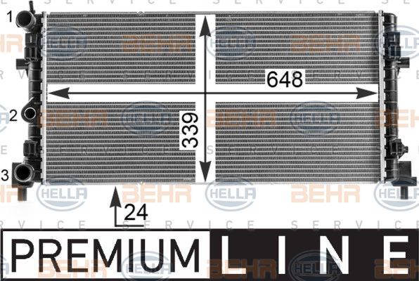 HELLA radiatorius, variklio aušinimas 8MK 376 902-011