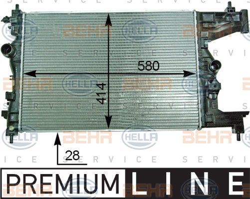 HELLA radiatorius, variklio aušinimas 8MK 376 910-221