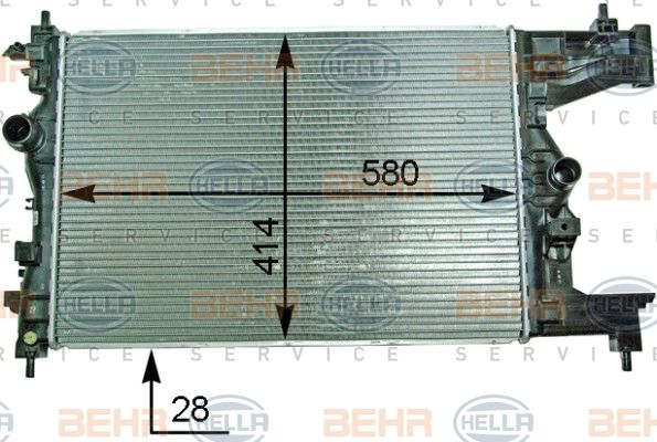 HELLA radiatorius, variklio aušinimas 8MK 376 910-224