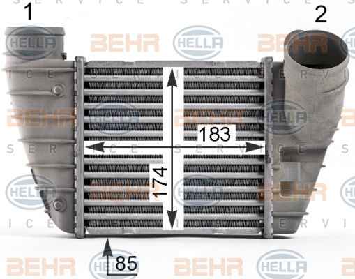 HELLA tarpinis suslėgto oro aušintuvas, kompresorius 8ML 376 700-051