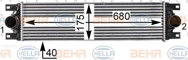 HELLA tarpinis suslėgto oro aušintuvas, kompresorius 8ML 376 700-641