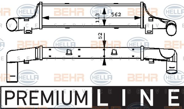 HELLA tarpinis suslėgto oro aušintuvas, kompresorius 8ML 376 723-131