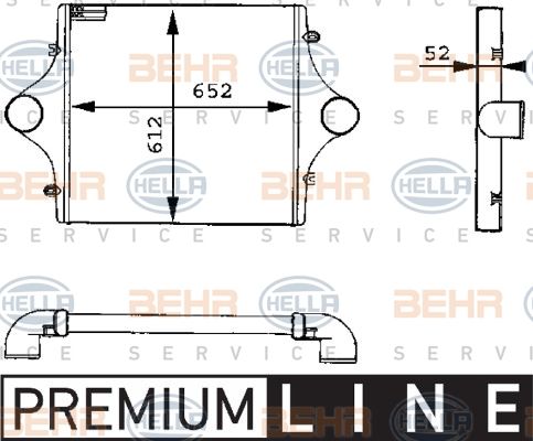 HELLA tarpinis suslėgto oro aušintuvas, kompresorius 8ML 376 723-761