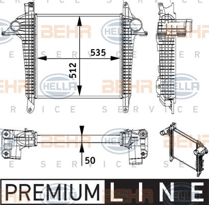 HELLA tarpinis suslėgto oro aušintuvas, kompresorius 8ML 376 728-701