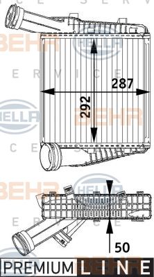 HELLA tarpinis suslėgto oro aušintuvas, kompresorius 8ML 376 729-571