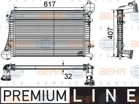 HELLA tarpinis suslėgto oro aušintuvas, kompresorius 8ML 376 746-071