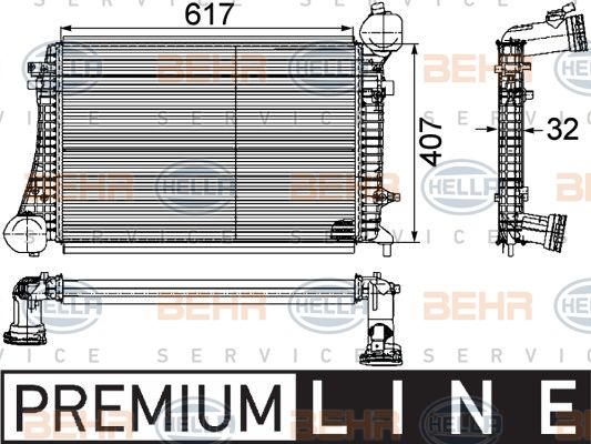 HELLA tarpinis suslėgto oro aušintuvas, kompresorius 8ML 376 746-151