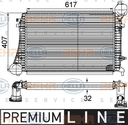 HELLA tarpinis suslėgto oro aušintuvas, kompresorius 8ML 376 746-161