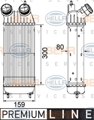 HELLA tarpinis suslėgto oro aušintuvas, kompresorius 8ML 376 746-211