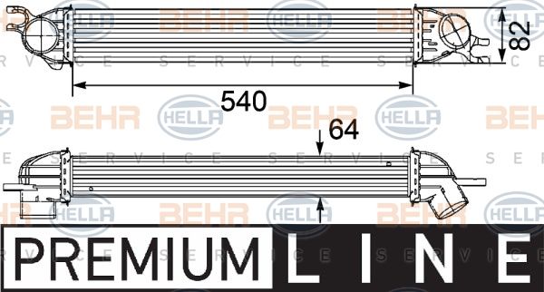 HELLA tarpinis suslėgto oro aušintuvas, kompresorius 8ML 376 746-451