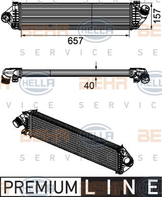 HELLA tarpinis suslėgto oro aušintuvas, kompresorius 8ML 376 746-471