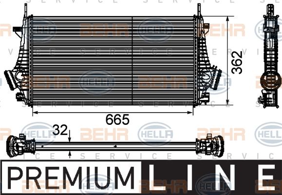 HELLA tarpinis suslėgto oro aušintuvas, kompresorius 8ML 376 746-481