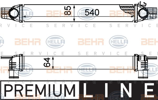 HELLA tarpinis suslėgto oro aušintuvas, kompresorius 8ML 376 746-531