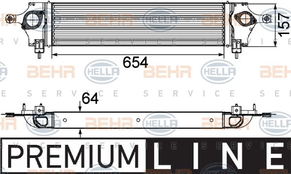 HELLA tarpinis suslėgto oro aušintuvas, kompresorius 8ML 376 746-601