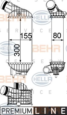 HELLA tarpinis suslėgto oro aušintuvas, kompresorius 8ML 376 746-791