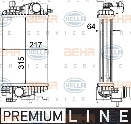 HELLA tarpinis suslėgto oro aušintuvas, kompresorius 8ML 376 756-431