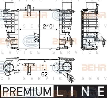 HELLA tarpinis suslėgto oro aušintuvas, kompresorius 8ML 376 756-621