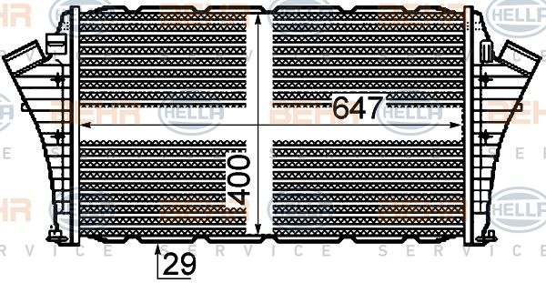 HELLA tarpinis suslėgto oro aušintuvas, kompresorius 8ML 376 760-661