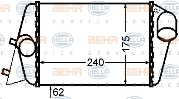 HELLA tarpinis suslėgto oro aušintuvas, kompresorius 8ML 376 776-281