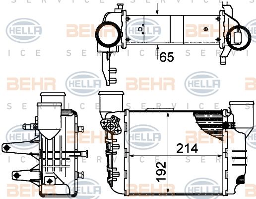 HELLA tarpinis suslėgto oro aušintuvas, kompresorius 8ML 376 899-061