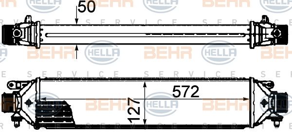 HELLA tarpinis suslėgto oro aušintuvas, kompresorius 8ML 376 899-131