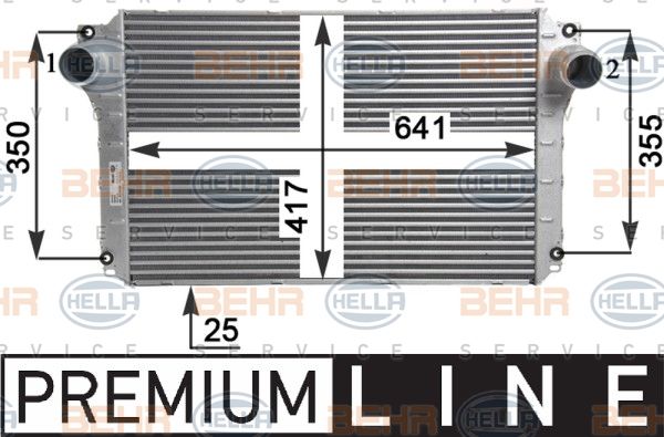 HELLA tarpinis suslėgto oro aušintuvas, kompresorius 8ML 376 910-091