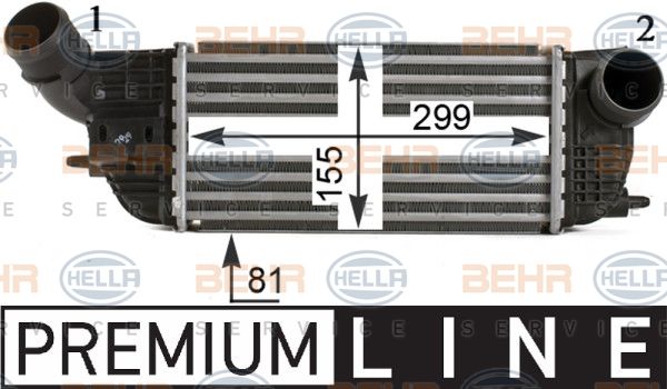 HELLA tarpinis suslėgto oro aušintuvas, kompresorius 8ML 376 910-311