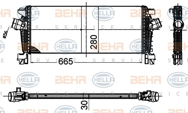 HELLA tarpinis suslėgto oro aušintuvas, kompresorius 8ML 376 988-354