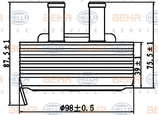 HELLA масляный радиатор, двигательное масло 8MO 376 797-131