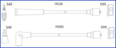 HITACHI Комплект проводов зажигания 134457