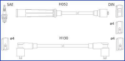 HITACHI Комплект проводов зажигания 134473