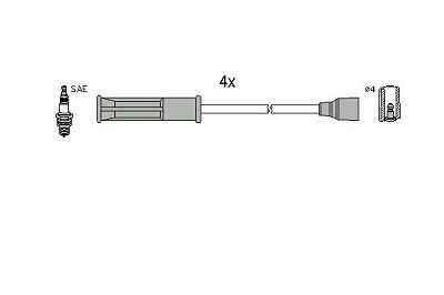 HITACHI Комплект проводов зажигания 134516