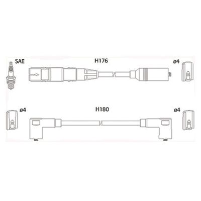 HITACHI Комплект проводов зажигания 134766