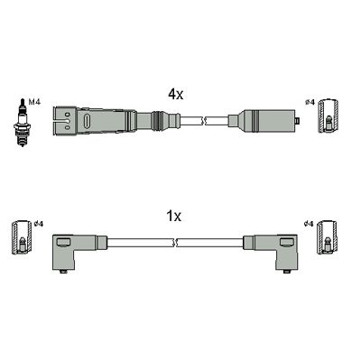 HITACHI Комплект проводов зажигания 134786